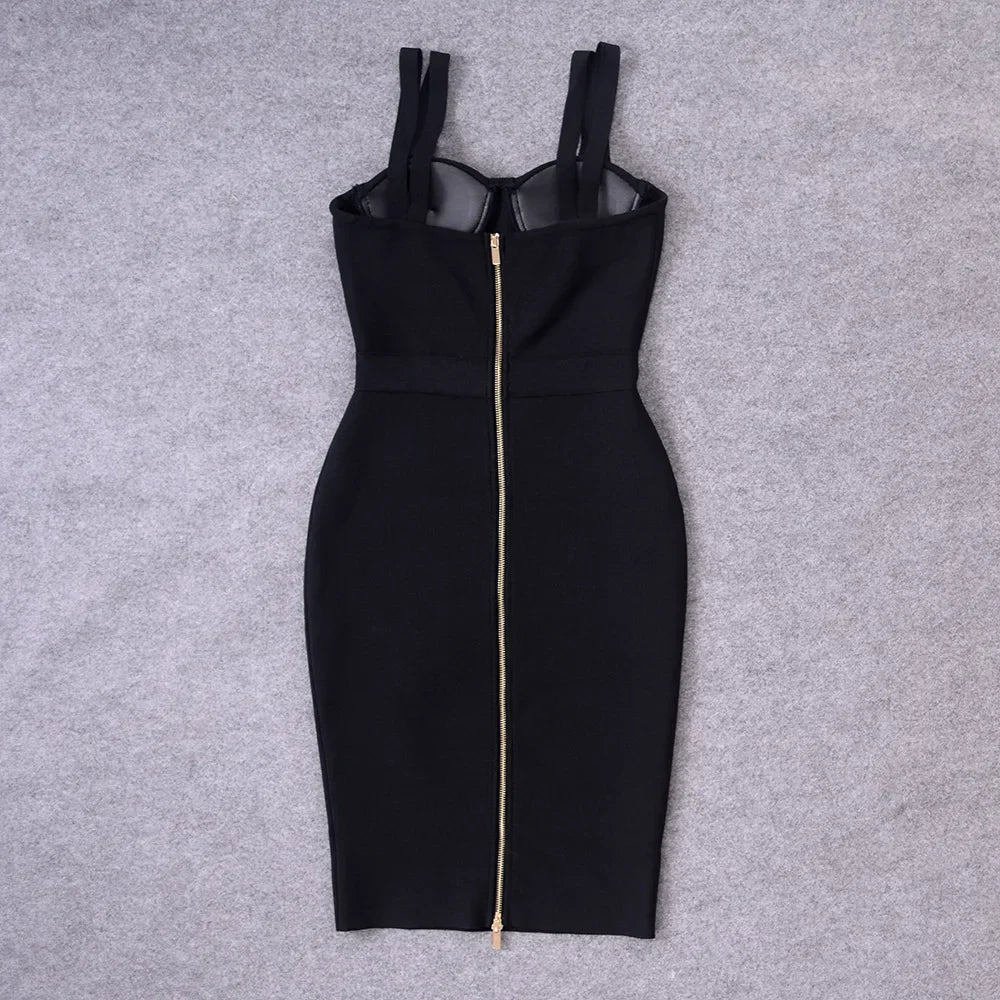 Sarnia Rhinestone Bandage Evening Date Night Maxi Spaghetti Strap Dress