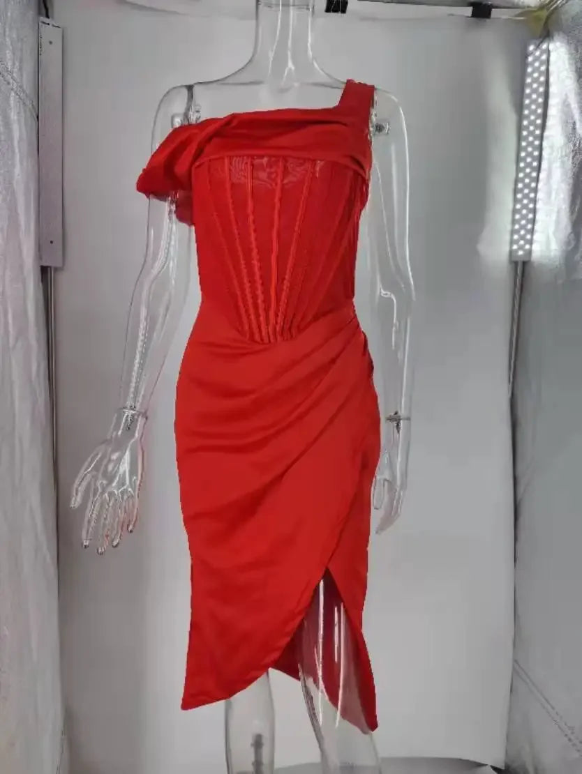 Long Island Off Shoulder Corset Design Elegant Casual Event Dress