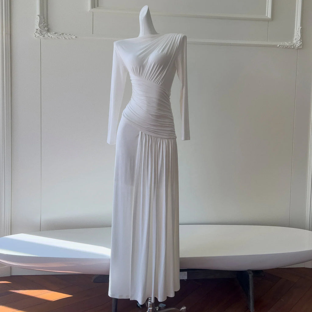 Helvetia Elegant Casual Solid Color Simple Loose Long Ladies Stunnig Dress