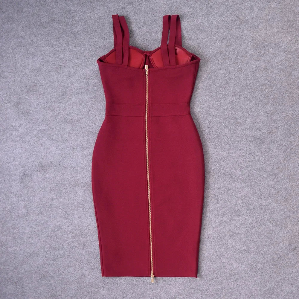 Sarnia Rhinestone Bandage Evening Date Night Maxi Spaghetti Strap Dress