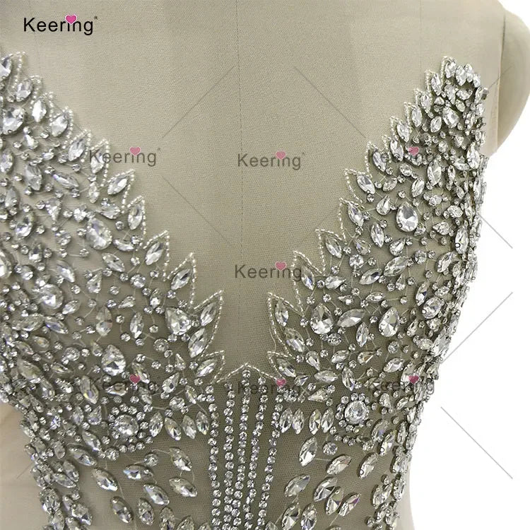 Oakland Gold Shiny Rhinestone Beaded Patch Embellishments Crystal Bridal Rhinestone Dress