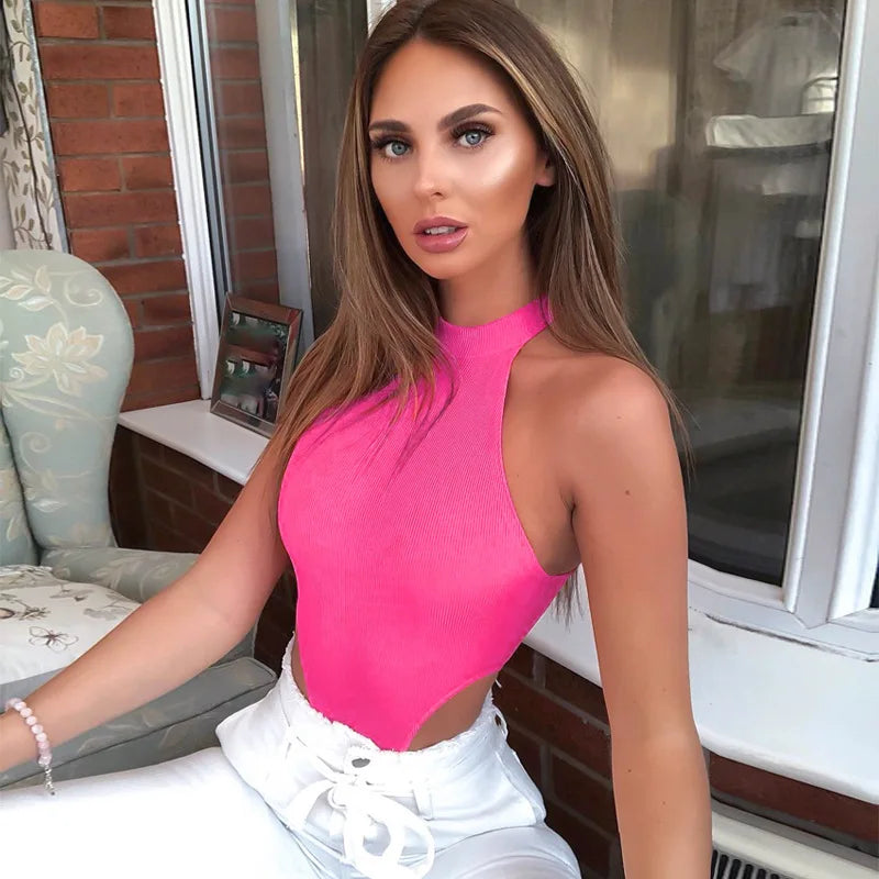 Stonebridge Sexy High Street Neon Bodysuits Summer Colorful Sleevelss Backless Tops