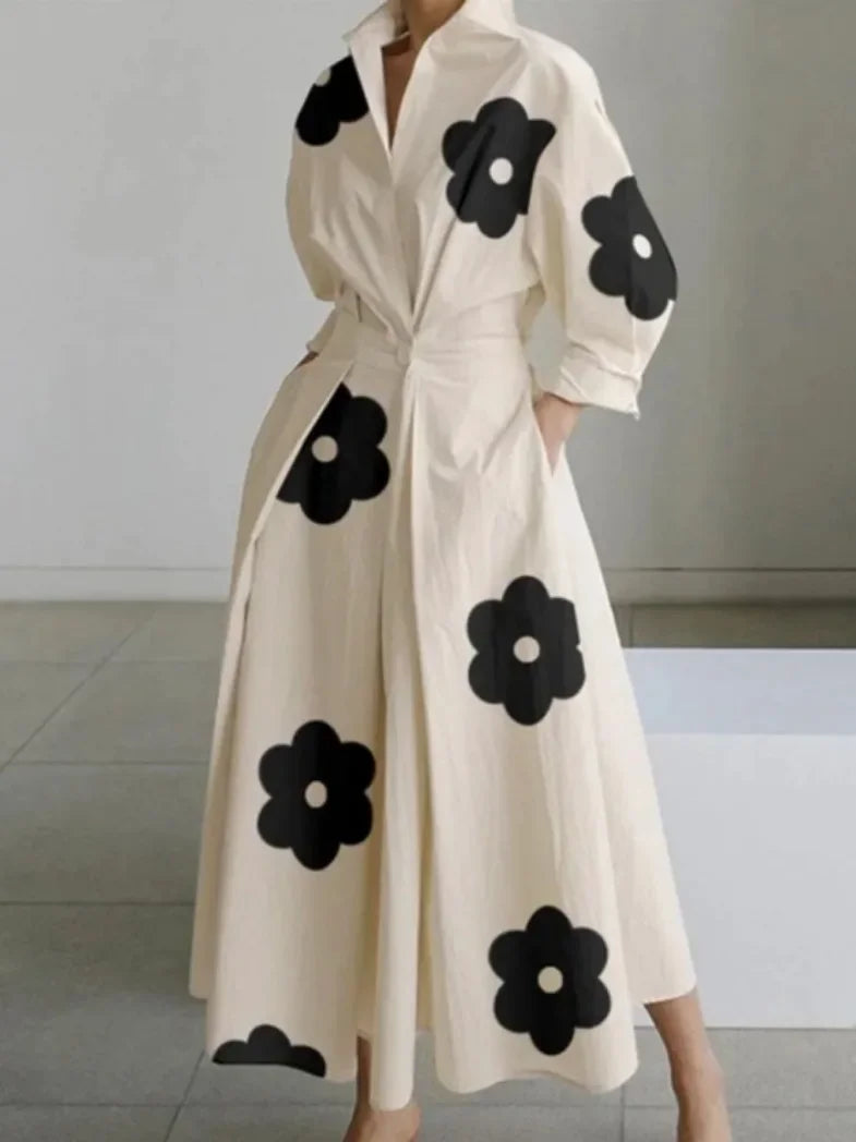 Sutton Manor Casual Long Sleeve Elastic Waist Printed