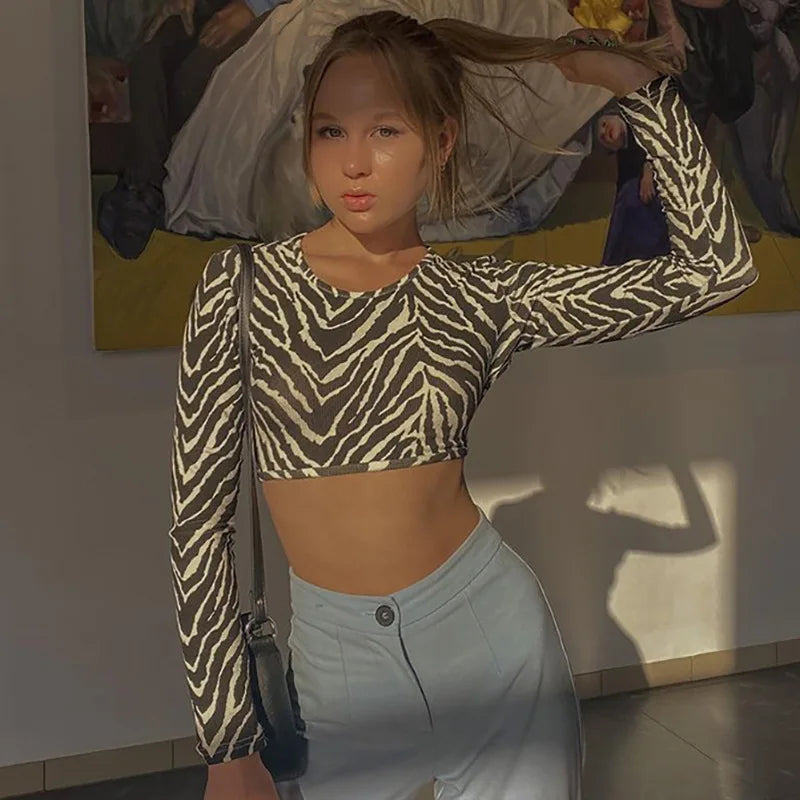 Saturn Sexy Backless Lace ups Pullover Black O Neck Slim Long Sleeve Tops