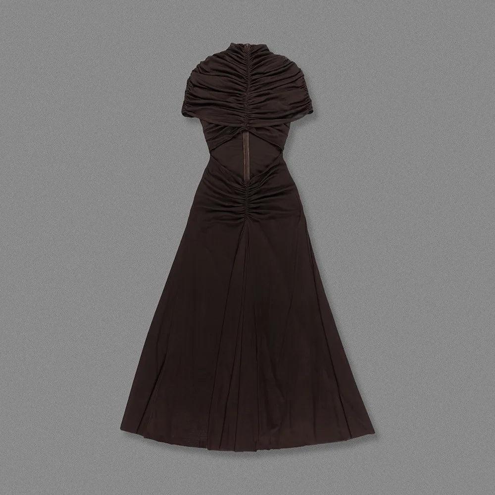 Aberdeen Elegant Hollow-out Pleated Mesh Evening Party Dress