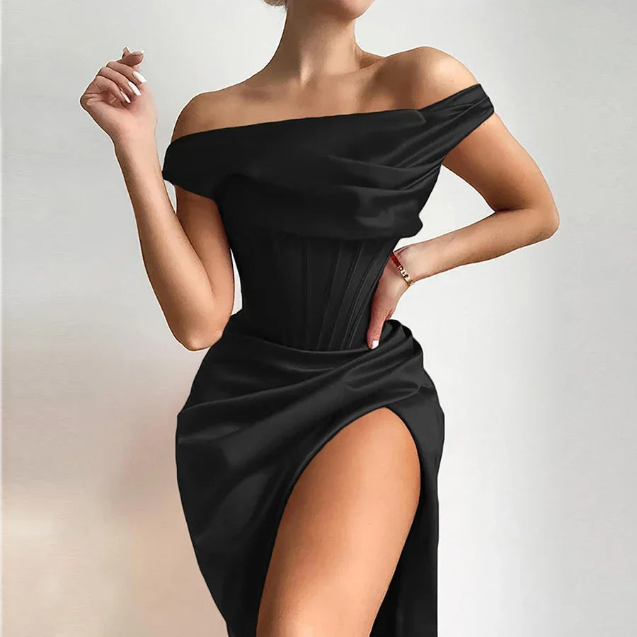 Long Island Off Shoulder Corset Design Elegant Casual Event Dress