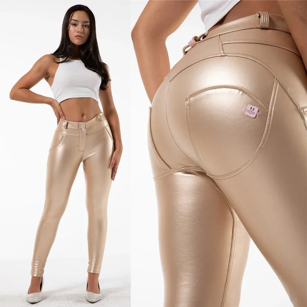 Paterson Faux Leather Pencil Pants Streetwear Slim Fit Trousers