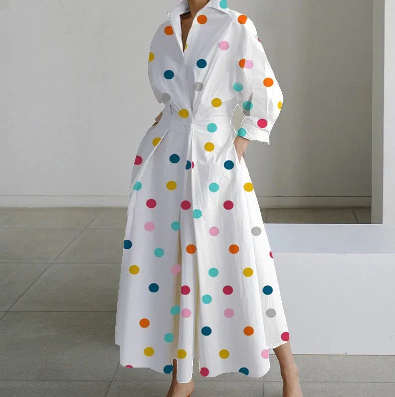 Sutton Manor Casual Long Sleeve Elastic Waist Printed