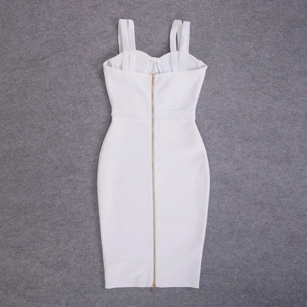 Sarnia Rhinestone Bandage Evening Date Night Maxi Spaghetti Strap Dress