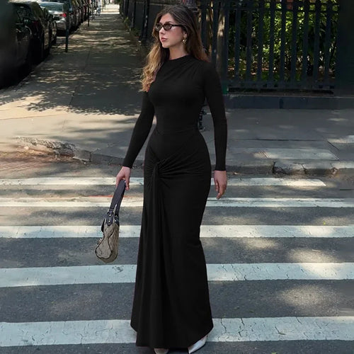 Colora Long Sleeve Bandage Bodycon Elegant Twist Party Dress