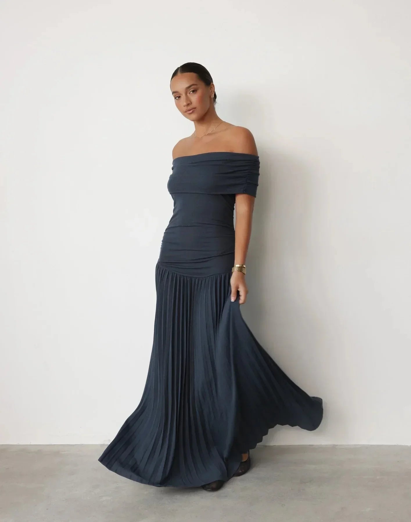 Bergoo Versatile Dress One Shoulder Elegant Casual Formal Sleeveless Dress