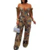 Kingston Solid Vintage Embroidered Drawstring Strapless Wide Leg Two Piece Set