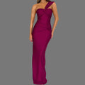 Glasser One Shoulder Sultry Elegant Slim Fit Evening Formal Gown Dress