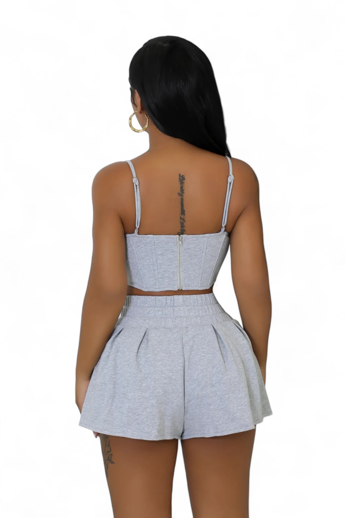 Cropped Tank Shorts Comfort Stylish Pocketed Set