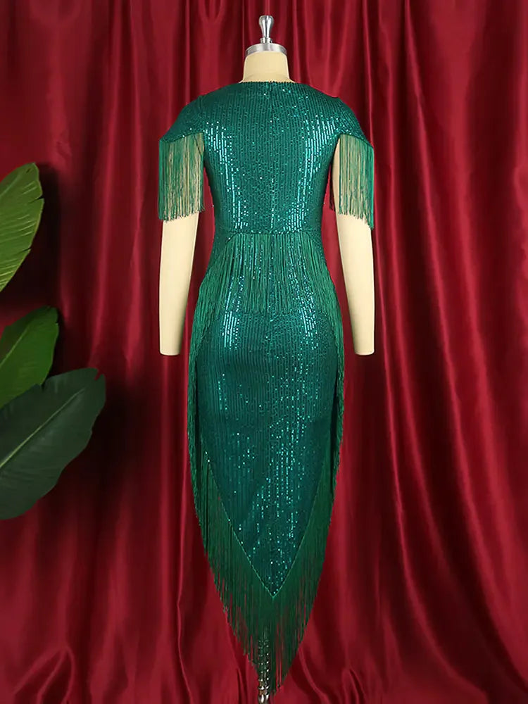 Plus Size Long Dress with Sequins