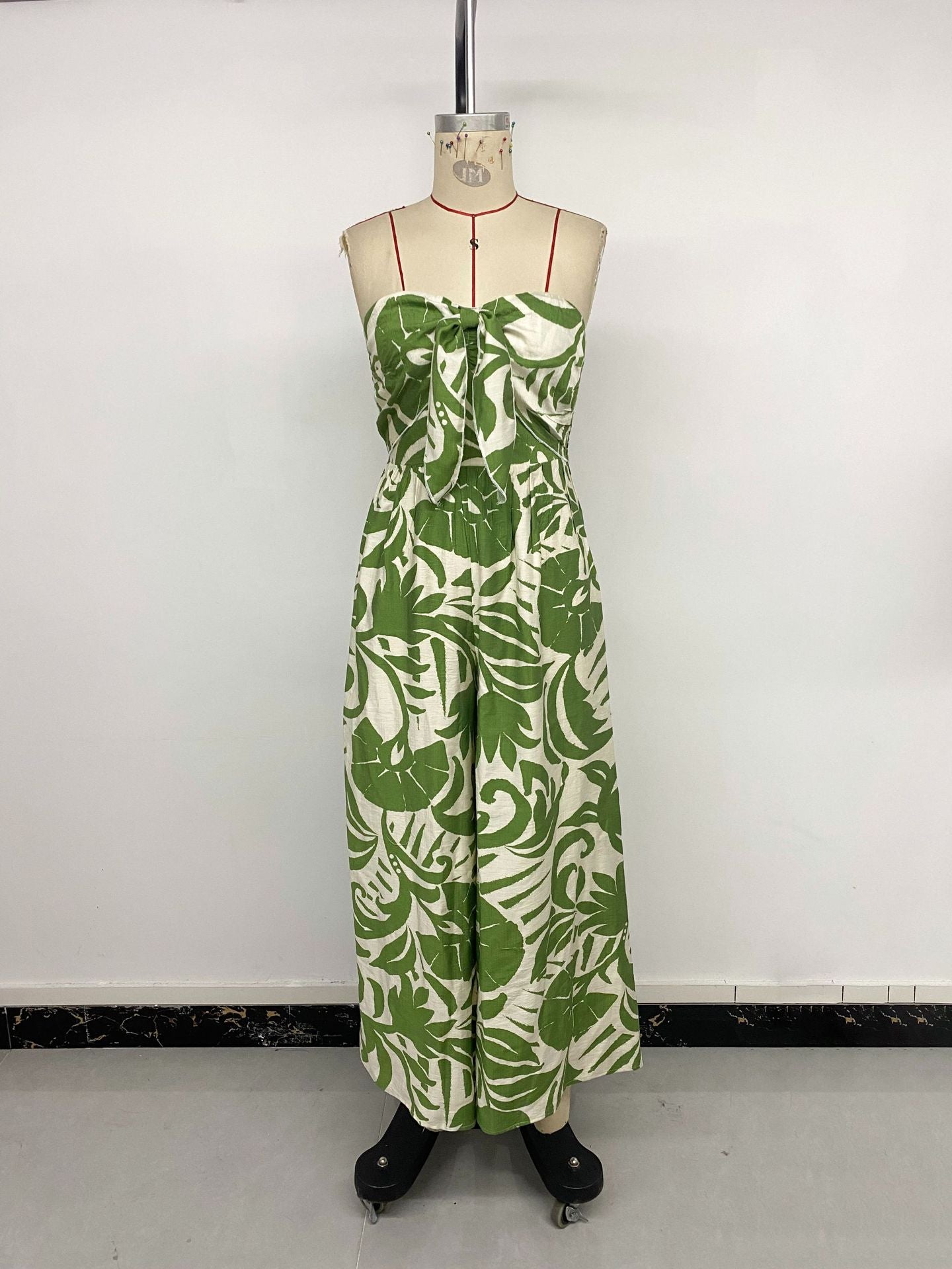 Fresh Vacation One Piece Trousers Tube Top Printed Jumpsuit