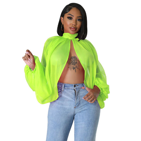 Women  Printing Batwing Sleeve