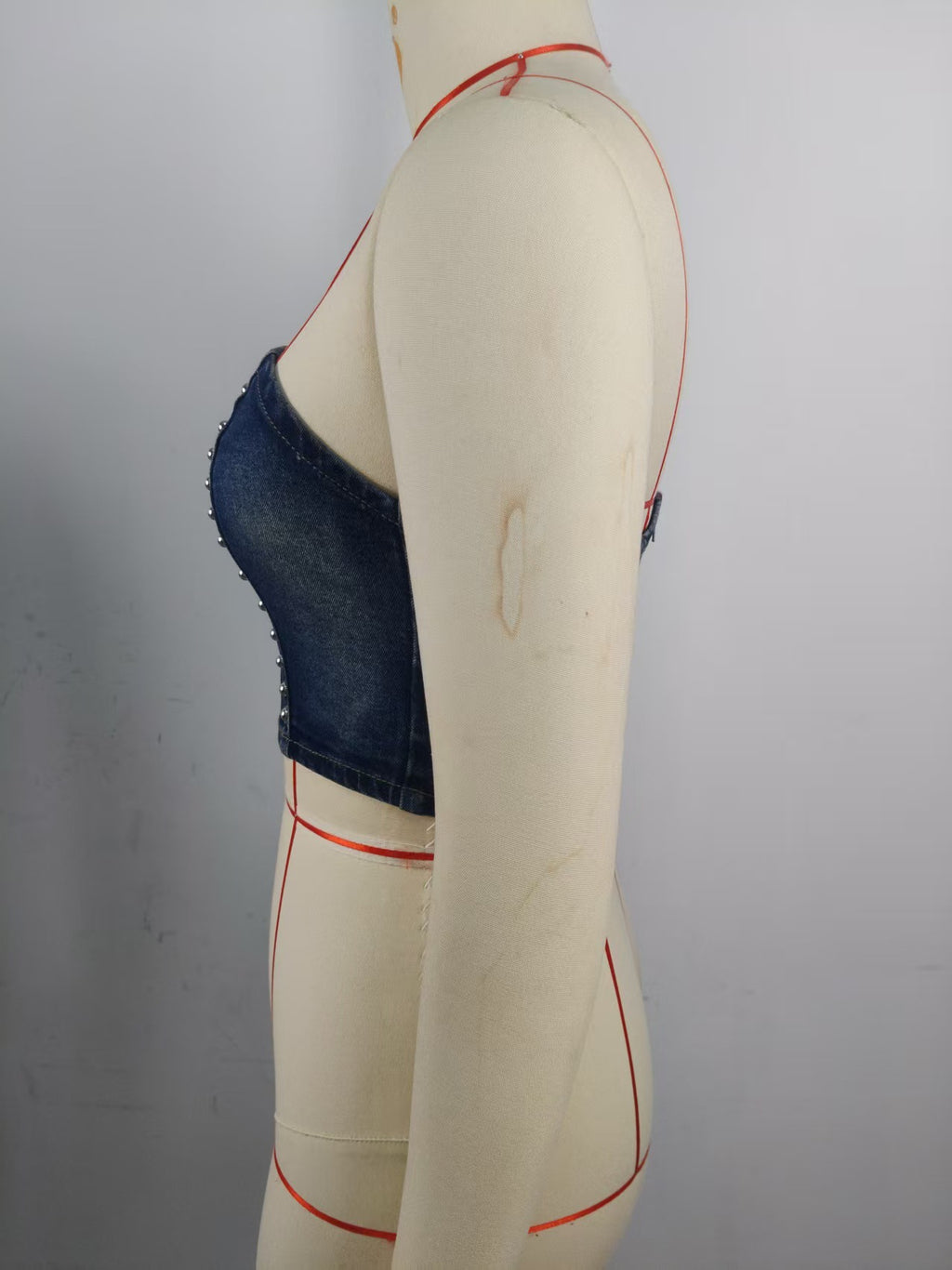 Women Beaded Backless Slim Fit