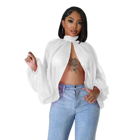 Women  Printing Batwing Sleeve