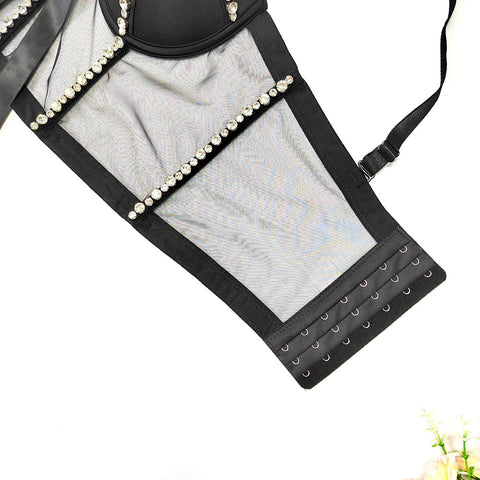 Sexy See Through Beaded Light Diamond Sling