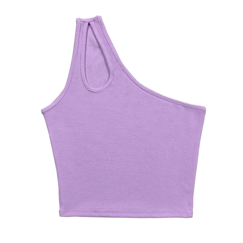 Summer Women Hollow out One Shoulder Sleeveless
