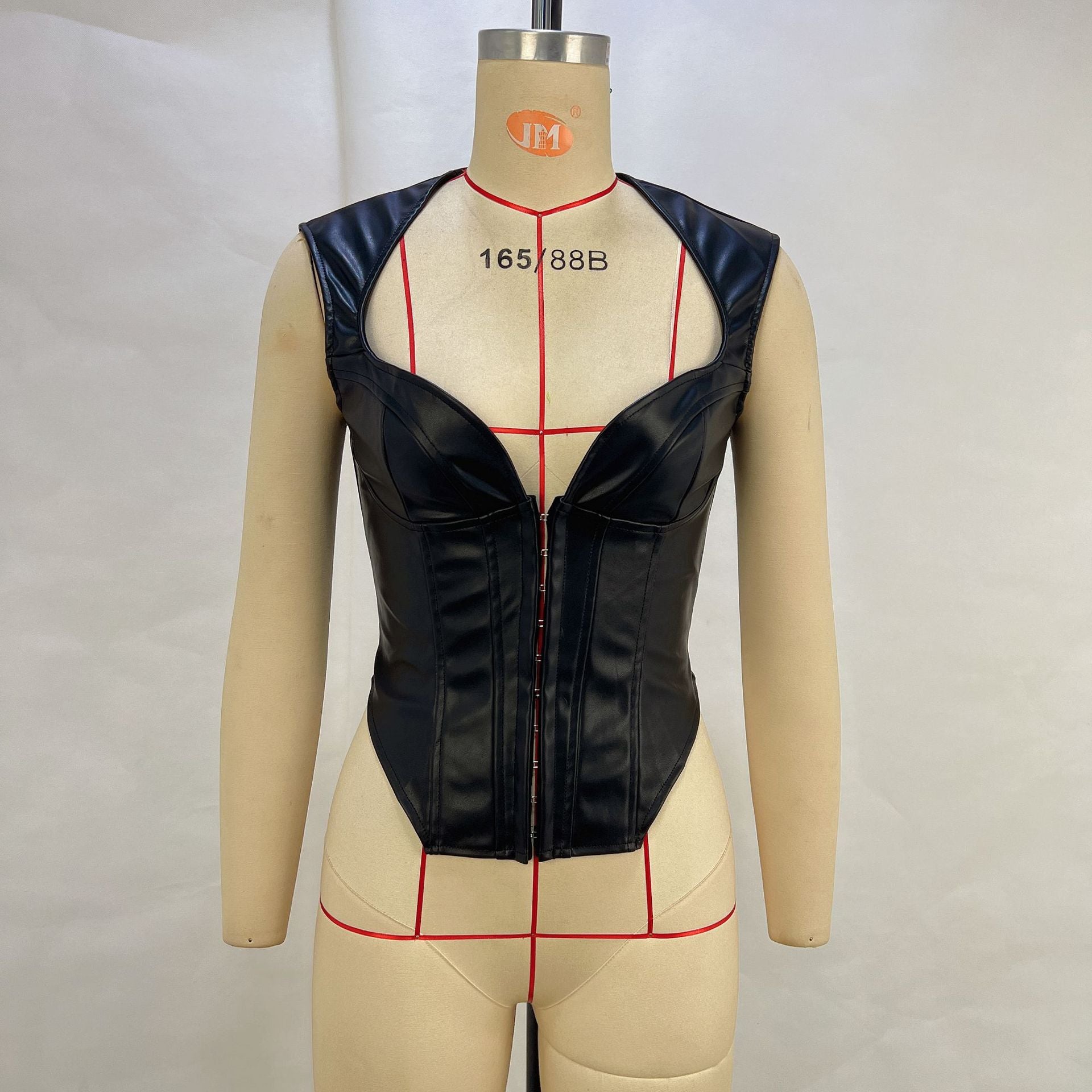 Sexy Leather Sleeveless Corset Club Women