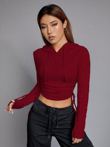 Women Trendy Fall Slim Wine Hood