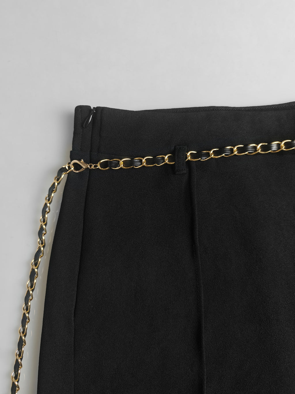 Black High Waist Drape Work Pant Office All Matching Slimming Straight Pants Workplace Elegant Cropped Pants