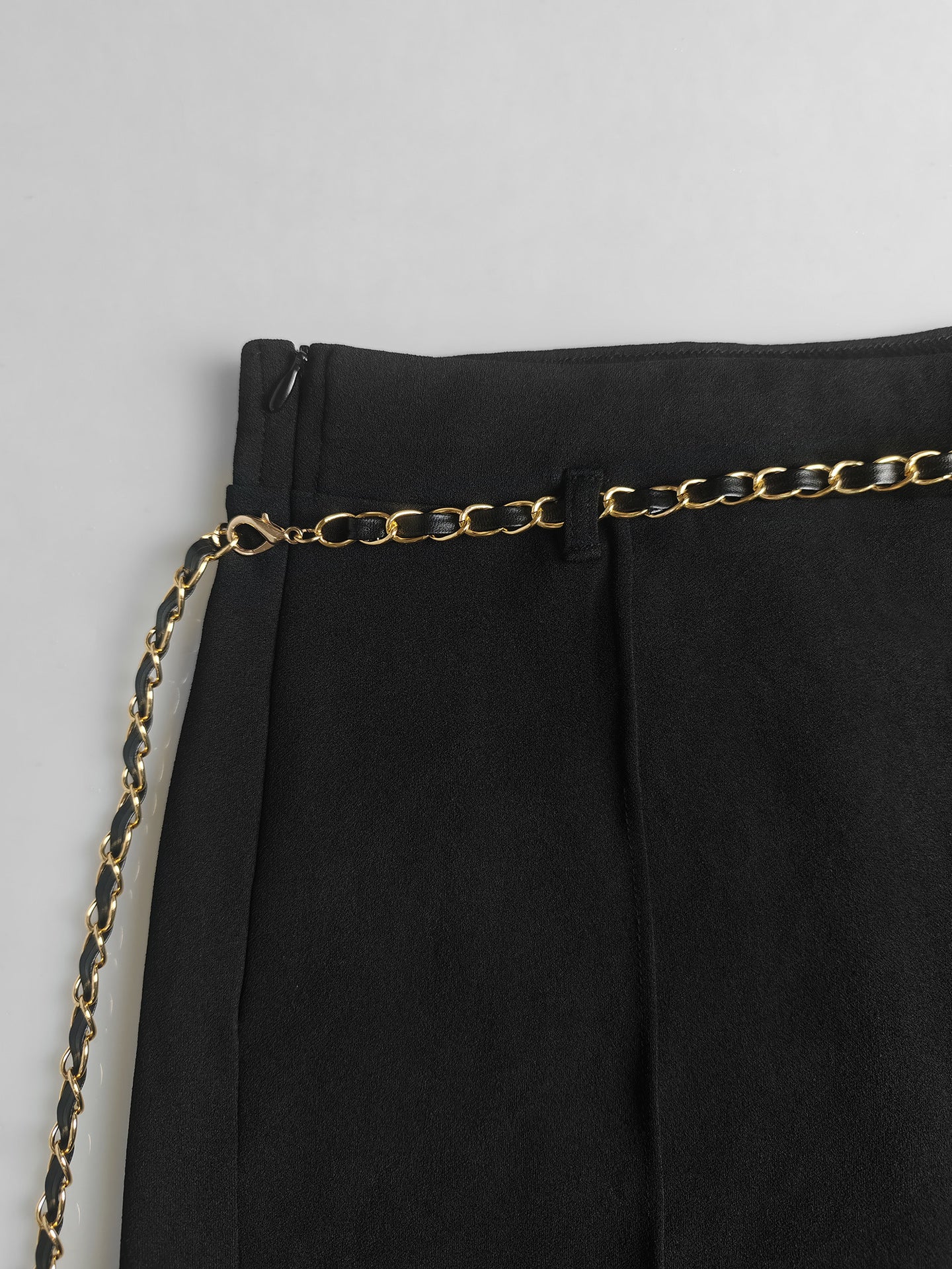 Black High Waist Drape Work Pant Office All Matching Slimming Straight Pants Workplace Elegant Cropped Pants