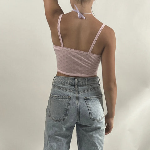 Summer Lace Stitching   V neck Base Backless
