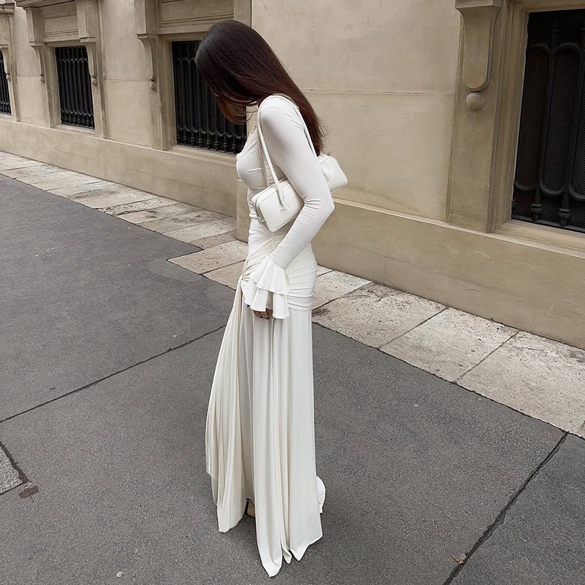 Jordan Elegant Design Sexy Lace Stitching Slim Fit Maxi Dress