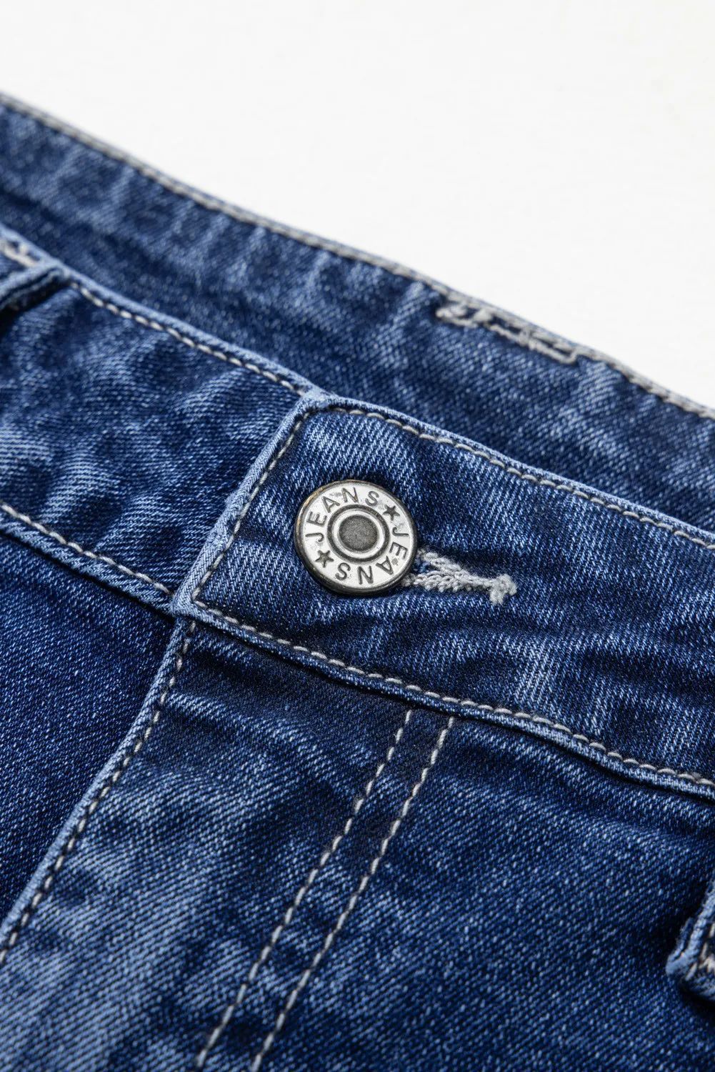 Spring Dark Blue High Waist Wide Leg Jeans Women Retro Straight Leg Pants