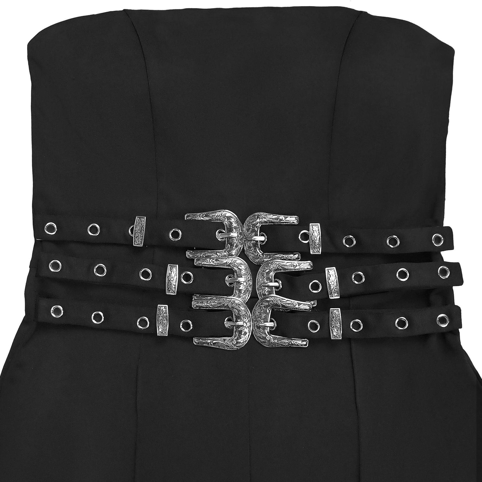 Women Wear Casual Sexy Tube Top Metal Buckle Jumpsuit