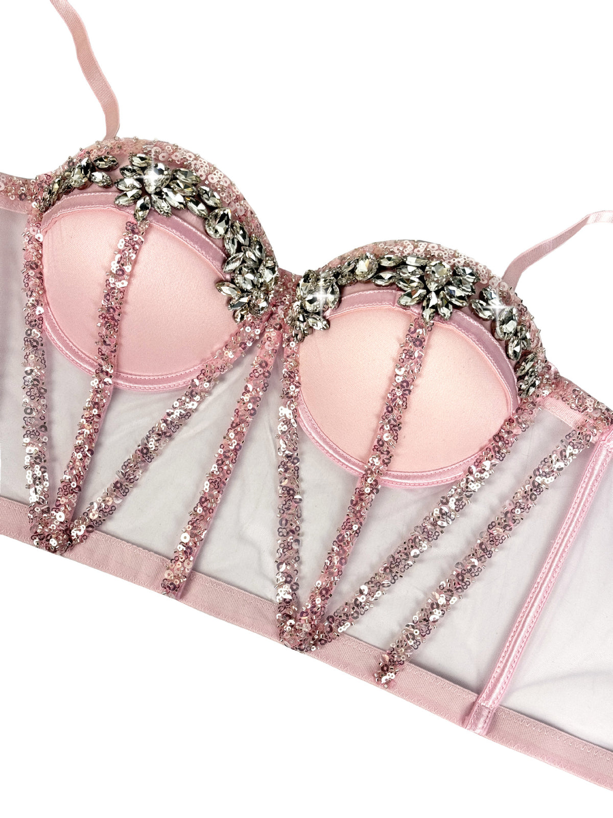 Rhinestone Corset Semi-Transparent Sexy Sling