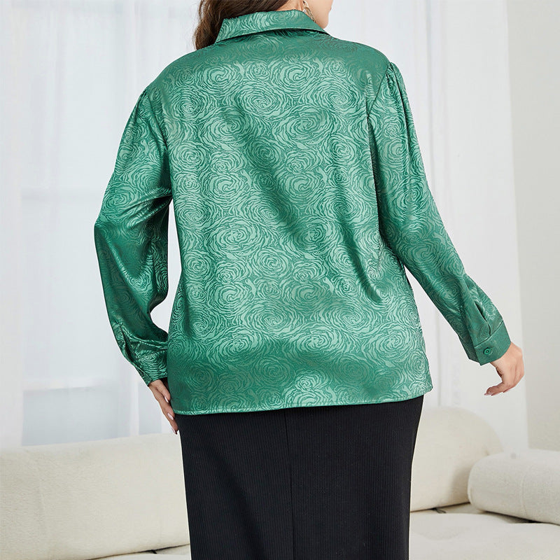 Plus Size Shirt Women Long Sleeve Autumn Loose Western Casual Niche Top