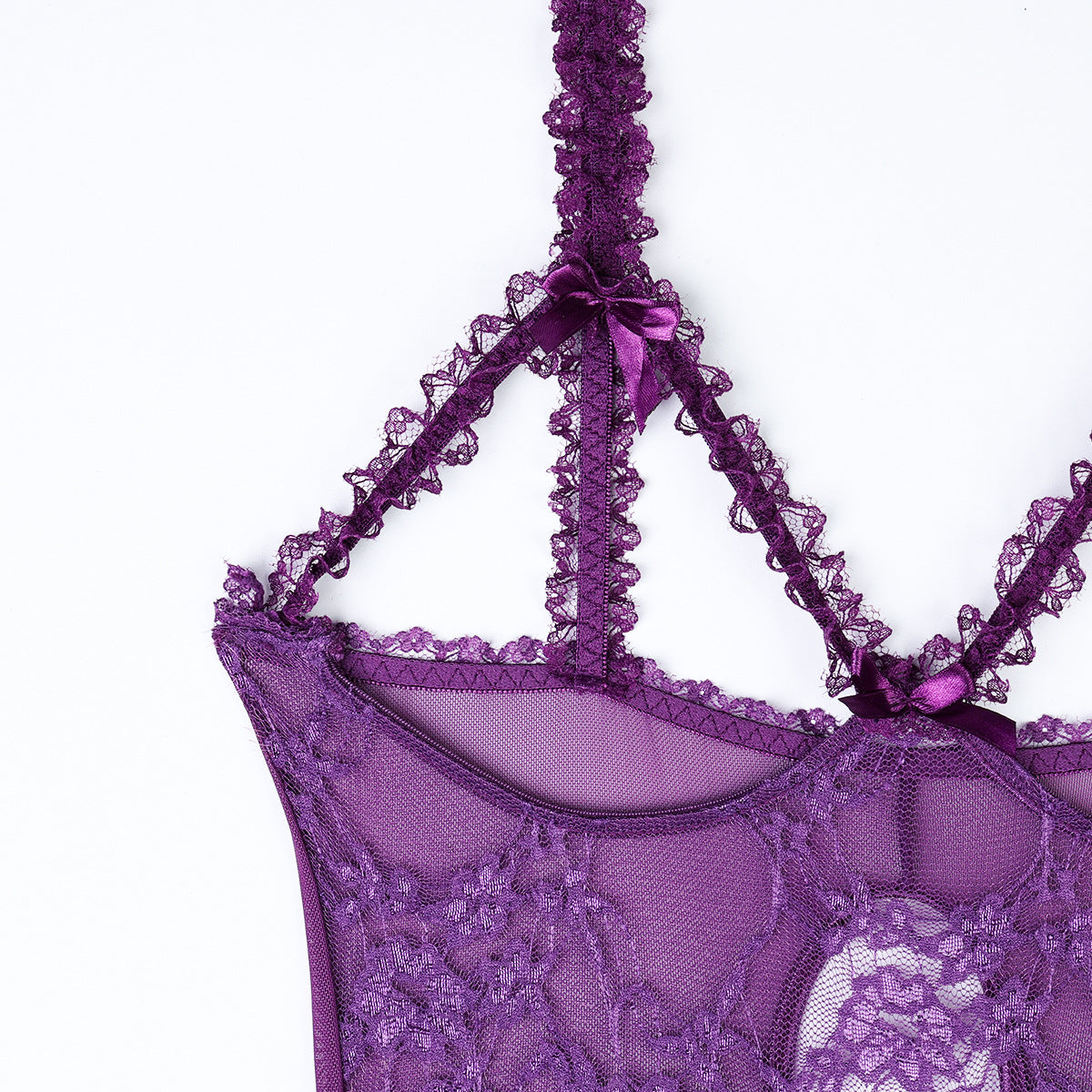 Plus Size Woman Low Cut Underclothes Women Clothing Sexy Lingerie Lace Sexy Sling Open End Jumpsuit