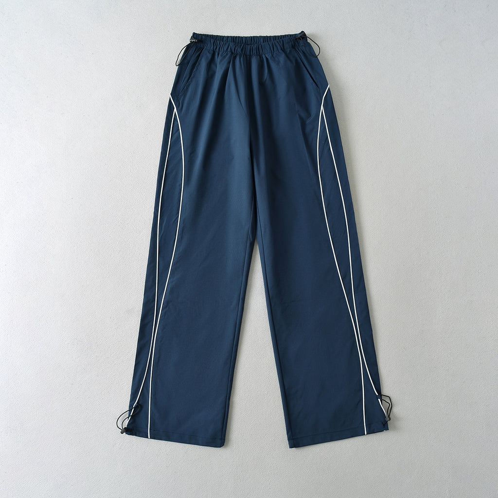 Sports Straight Casual Pants Women Summer Sexy Loose Slimming Drawstring Ankle Tied Wide Leg Pants