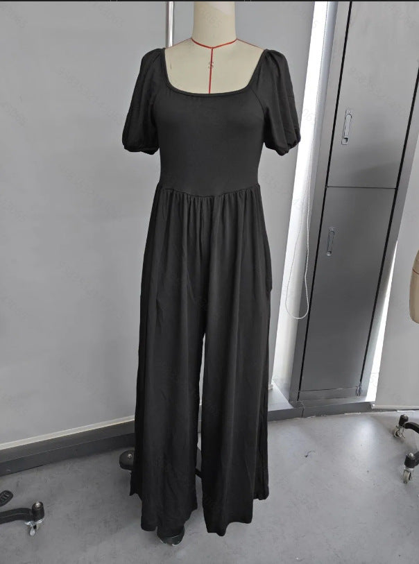 Wal Mart Spring Summer Sexy High Elastic Solid Color Women Jumpsuit