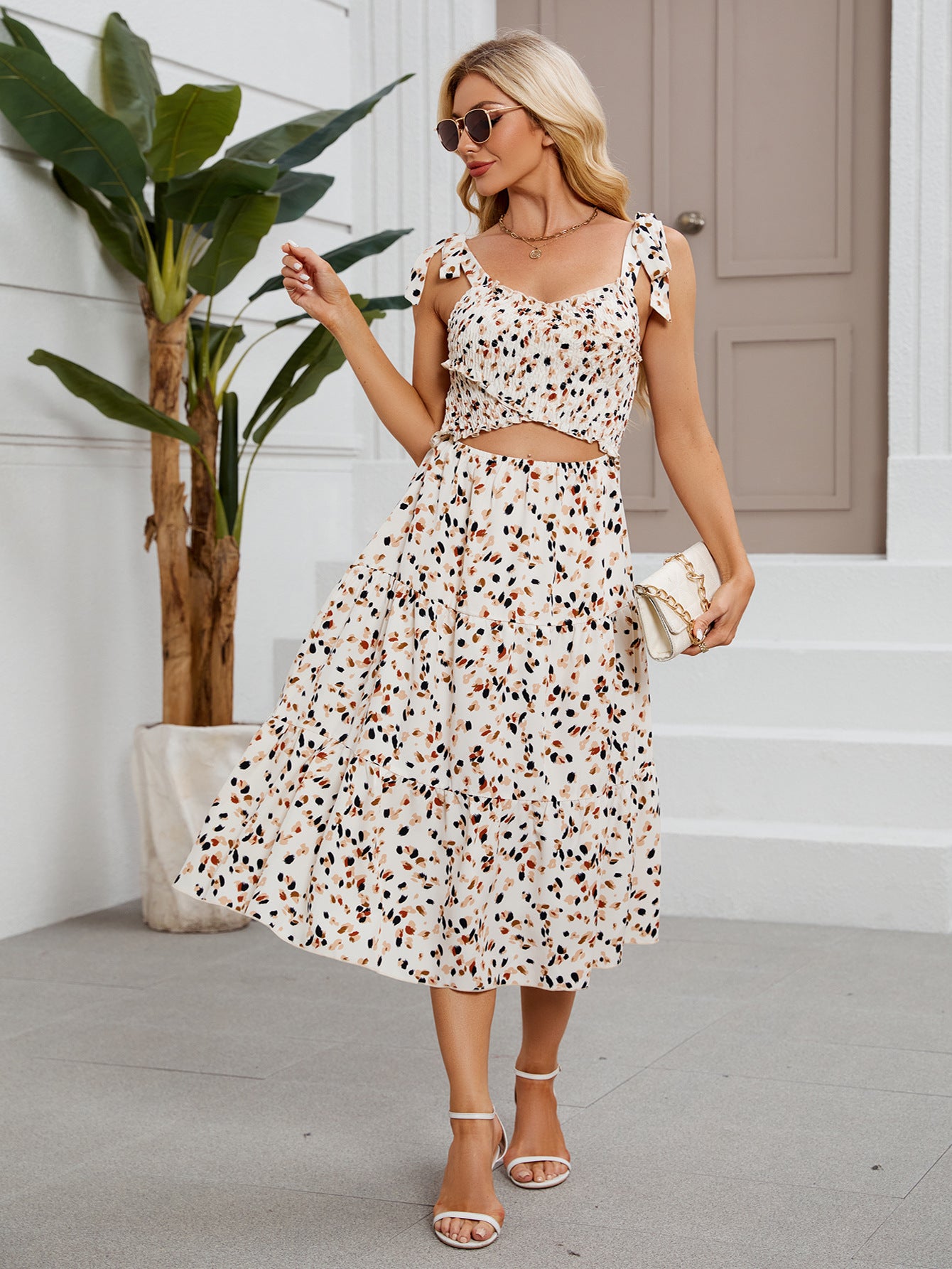 holiday midi dress Turkia Printed Halter Elegant Holiday Beach Midi Dress – Vestir en Moda