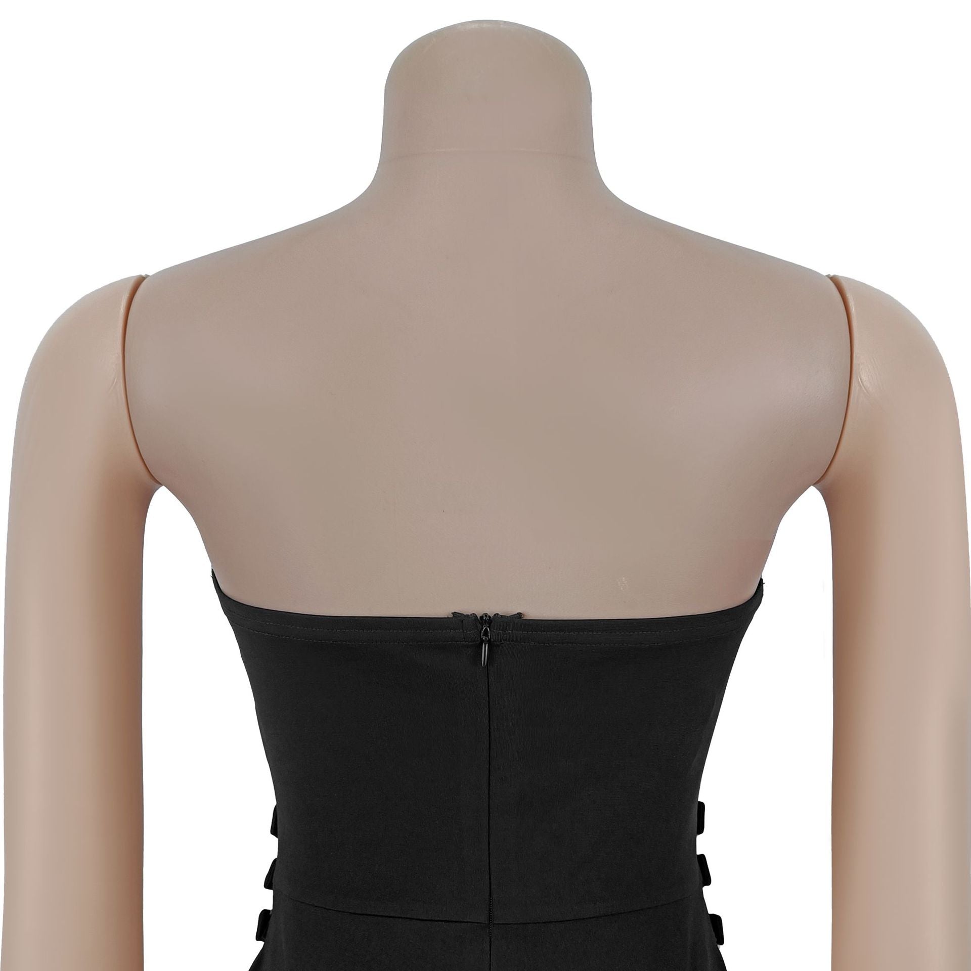 Women Wear Casual Sexy Tube Top Metal Buckle Jumpsuit