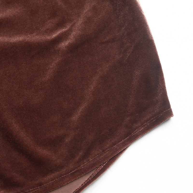 Plus Size Autumn Halloween Retro Women Clothing Velvet Polo Collar Solid Color Shirt for Women