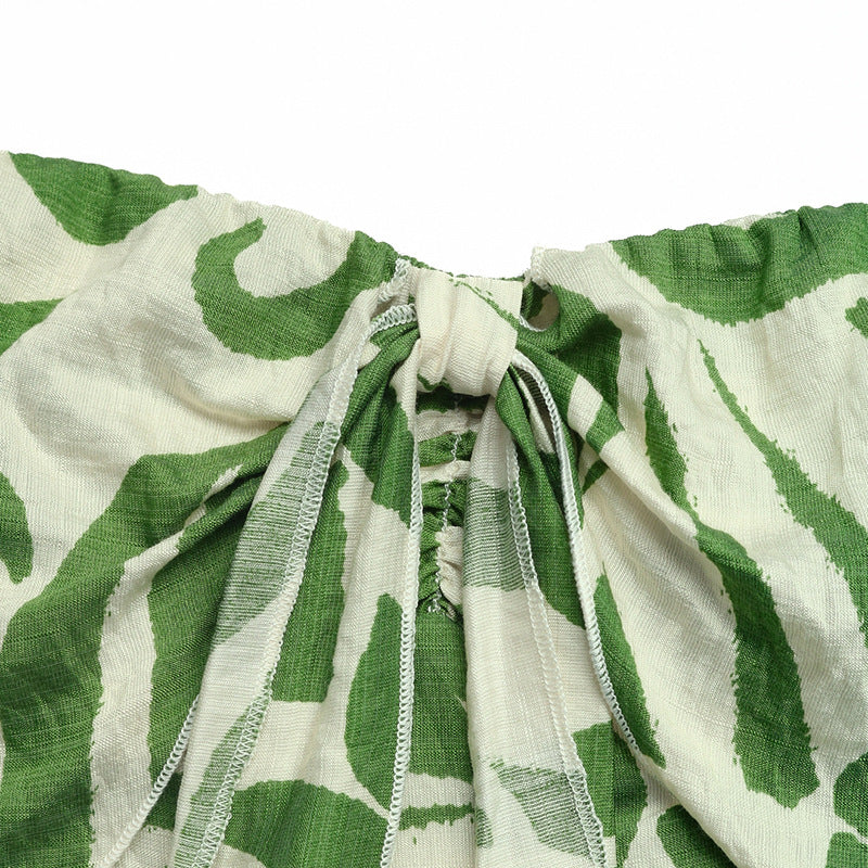Fresh Vacation One Piece Trousers Tube Top Printed Jumpsuit