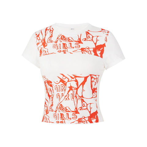 Women  Casual  Abstract Pattern Print Cropped