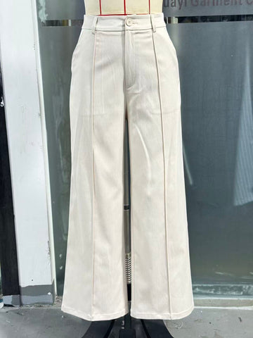 Apricot High Waist Slimming Small Women Pants Loose Idle Casual Draping High Grade Autumn Winter Narrow Wide Leg Pants