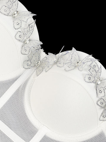 Sabana Perdida Three Dimensional Butterfly Decorative Camisole Mesh Sexy Top
