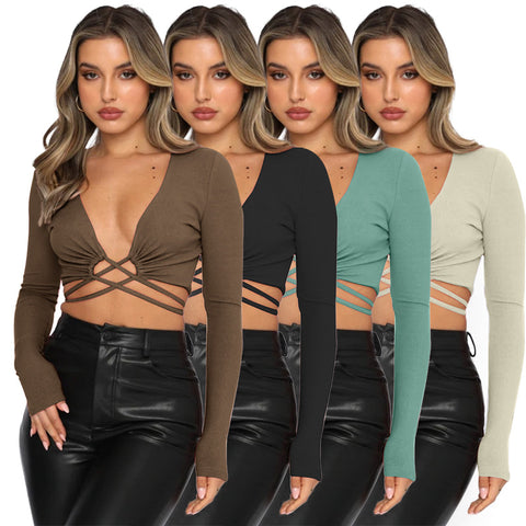 Long Spring Deep V Plunge Strap Sexy