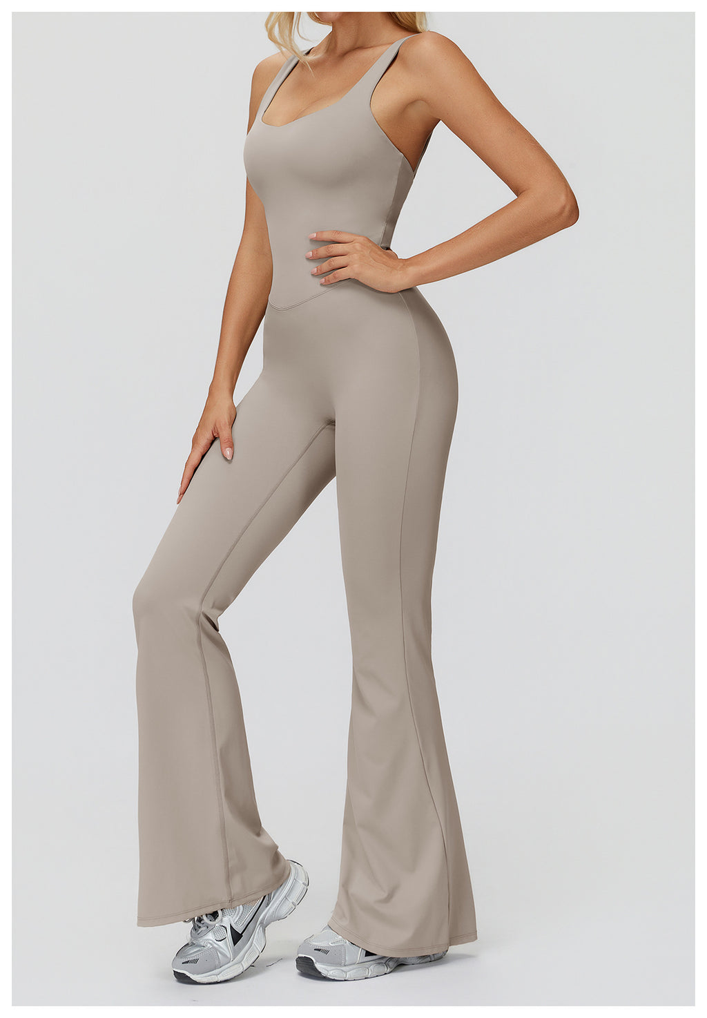 Brushed Yoga Clothes Cross Back Micro Pull Wide Leg Jumpsuit Running Sports Fitness Clothes Women