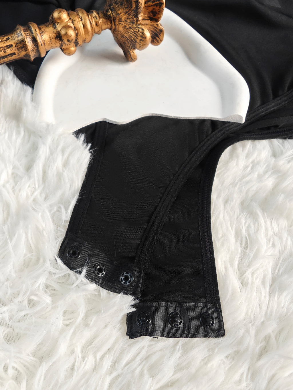 Plus Size Tight Belly Trimming Jumpsuit Lace Stitching Long Sleeve One Piece Corset Plus Size