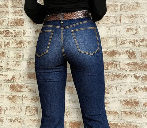 Spring Summer Retro High Waist Skinny Jeans Slimming Elegant Women Trousers