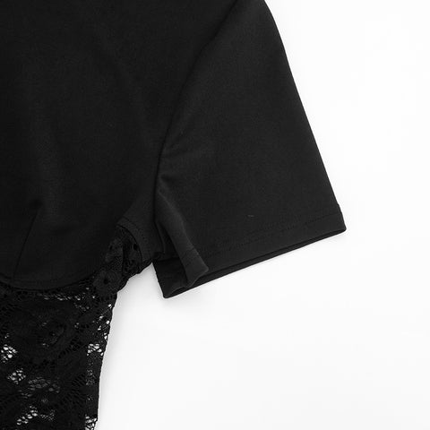 Women round Neck Shoulder See through